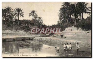 Old Postcard Gabes Sfax Tunisia children Road