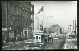 dc295 - GERMANY Berlin 1950s Friedrichstrasse US Check Point Real Photo Postcard