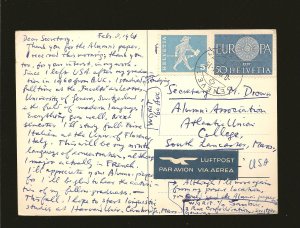 Postmark 1961 Geneve Switzerland 400th Anniversary University Geneva Postcard