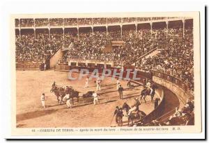 Corrida de Toros Old Postcard After the death of depues toro de la muerte del...