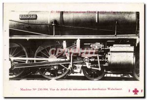 Postcard Old Train Locomotive Machine 230994 detail view of the distribution ...