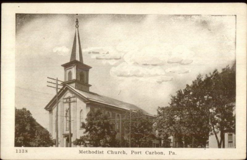 Port Carbon PA Methodist Church Postcard rpx