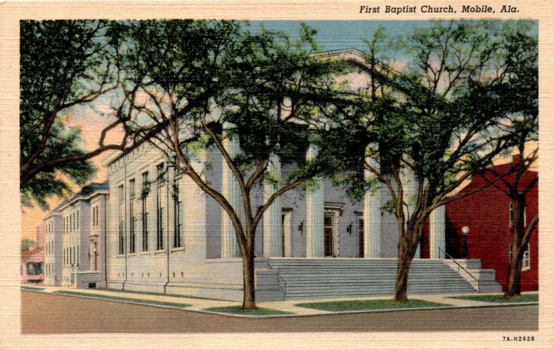 First Baptist Church, Mobile, Ala, Carter's News Agency, Postcard