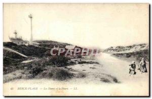 Berck Plage - Les Dunes and Lighthouse Old Postcard (lighthouse beacon)