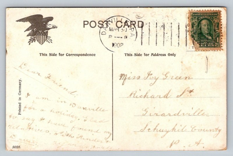 Vintage HAPPY EASTER Eggs Postcard 1910s Pussy Willows Printed Germany