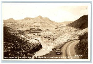 River Canyon Between Show Low And Globe Arizona AZ Cline RPPC Photo Postcard