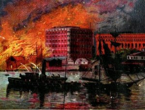 1880s Scrap German American Insurance Co. Fire In City Ship Stearns & Beale #5M