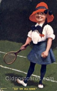 Tennis 1907 light corner wear, postal used 1907