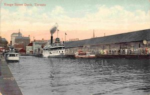 Yonge Street Steamer Dock Toronto Ontario Canada 1909 postcard