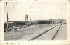 Poquonock Bridge Groton Connecticut CT Train Station Midway Engine House c1910