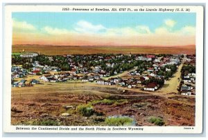 c1920's Birds Eye View Panama Rawlins Lincoln Highway Rawlins Wyoming Postcard