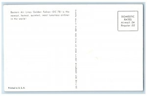 c1960 Eastern Air Lines Golden Falcon DC-7B Vintage Antique Unposted Postcard