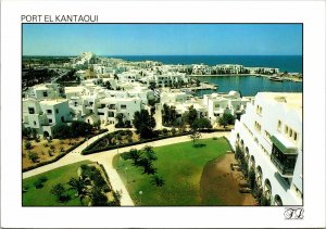 VINTAGE CONTINENTAL SIZE POSTCARD THE PORT OF EL KANTAUI TUNISIA