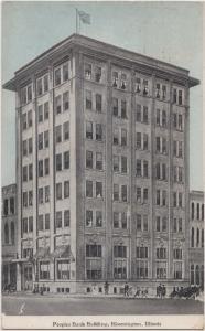 Illinois Ill Postcard 1911 BLOOMINGTON Peoples Bank Building