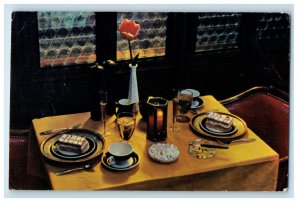 1973 Dining Table, Plates, Utensils Buffalo Charter House Hotel NY Postcard
