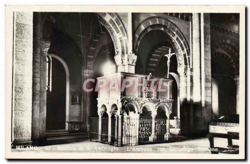 Old Postcard Milano Basilica di S. Ambrogio L & # 39Ambone collar Sarcofage R...