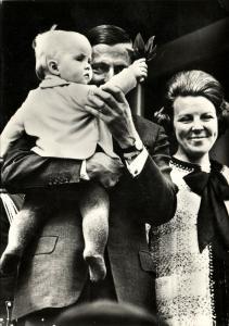Dutch Princess Beatirx, Prince Claus and Prince Willem-Alexander (1968)