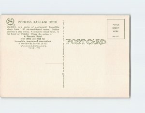 Postcard Princess Kaiulani Hotel A Sheraton Hotel Waikiki Hawaii USA