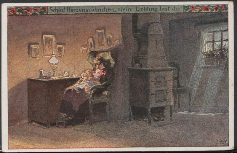 Artist Postcard - Schlaf Herzenssuhnchen, Mein, Liebling Bist Du  RS8744