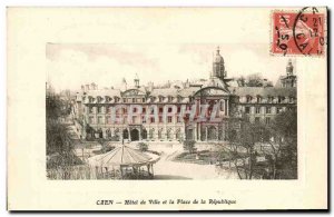 Old Postcard Caen Hotel de Ville and Place de la Republique