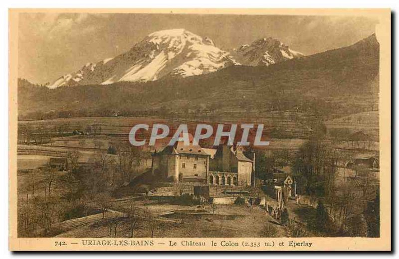 Old Postcard Uriage baths Chateau Colon and Eperlay