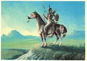 American Indian, Two Bulls Western Painting 