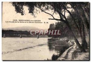 Old Postcard Boulogne sur Seine Banks of the Seine and the Mont Valerien