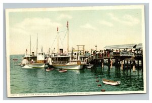 Vintage 1900's Colorized Photo Postcard Power Boats Santa Catalina California