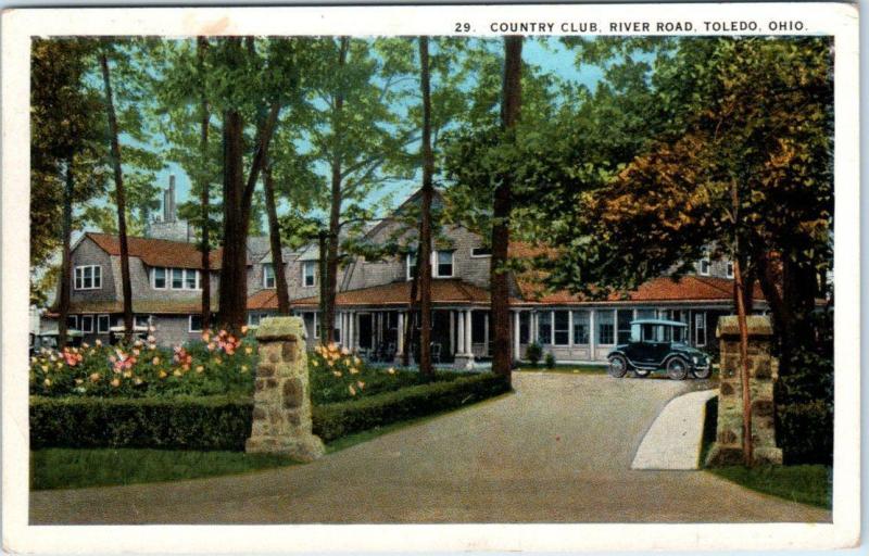 TOLEDO, Ohio  OH   River Road  COUNTRY CLUB  1935  Postcard 