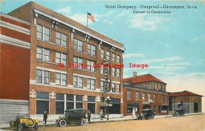 5 Postcards, Davenport IA, Various Views, Hotel-Park-School-Masonic Temple