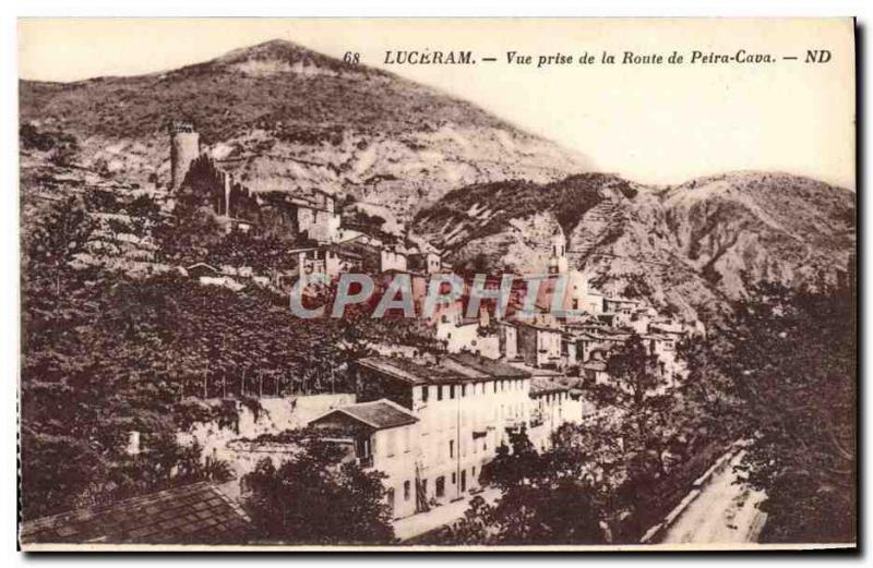 Old Postcard View Luceram Taking Route Peira Cava