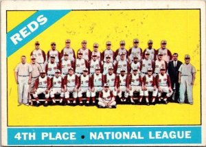 1966 Topps Baseball Card 1965 Cincinnati Reds sk3004