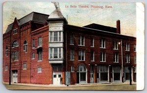 Pittsburg KS Boller Archtect~La Belle Orpheum Theatre~Burned Down 1915~1907 PC