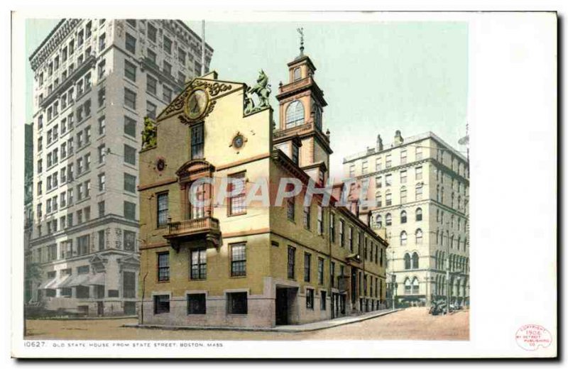 Old Postcard Old House State Street Boston Mass