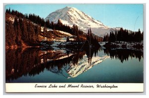 Eunice Lake Mt Rainier National Park Washington WA UNP Chrome Postcard T21