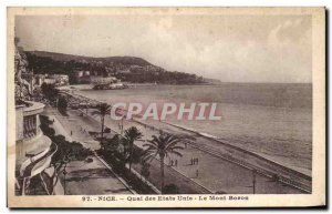 Old Postcard Nice Quai Des US Mont Boron