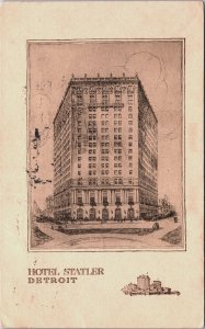 USA Michigan Detroit Hotel Statler Vintage Postcard C208