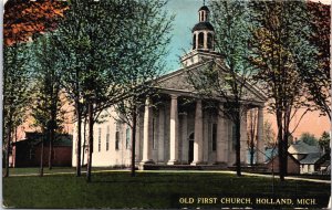 Old First Church Holland Michigan Vintage Postcard C128