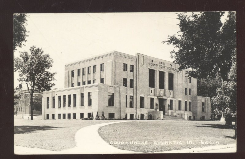 RPPC ATLANTIC IOWA CASS COUNTY COURT HOUSE VINTAGE REAL PHOTO POSTCARD