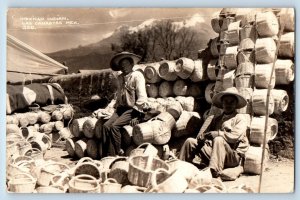 Mexico Postcard Mexican Indian Las Canastas Mexico 1920 Antique RPPC Photo