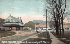 TRAIN DEPOT RAILROAD STATION SOUTH ROYALTON VERMONT POSTCARD (c. 1910)