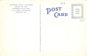 Civil War Post Cards Jefferson Davis monument Fairview, Kentucky, USA Unused