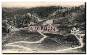 Old Postcard Col d & # 39izoard Refuge Col d & # 39Izoard and Alpine Road