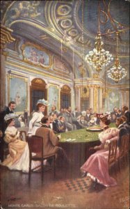TUCK Oilette Monte Carlo Casino Roulette c1910 Postcard