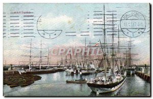 Old Postcard Hamburg Boat