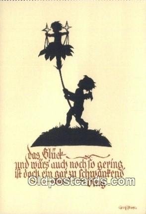 Artist Georg Plischke, Continental Size Silhouette Unused 