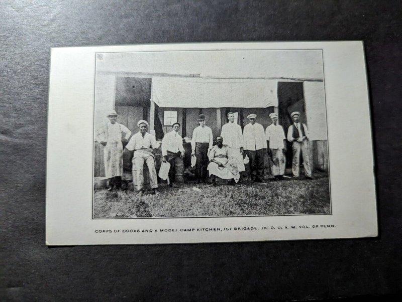 Mint USA Army Black Cooks RPPC Postcard Corps of Cooks Model Camp Kitchen