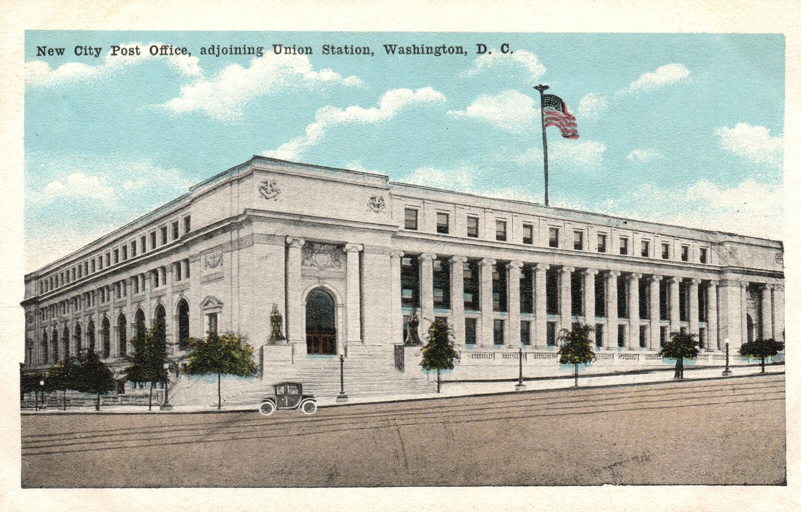 Vintage Postcard New City Post Office Adjoining Union Station