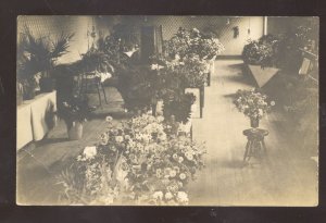 RPPC PLAINFIELD INDIANA FLORAL FLOWER DISPLAY VINTAGE REAL PHOTO POSTCARD 1910