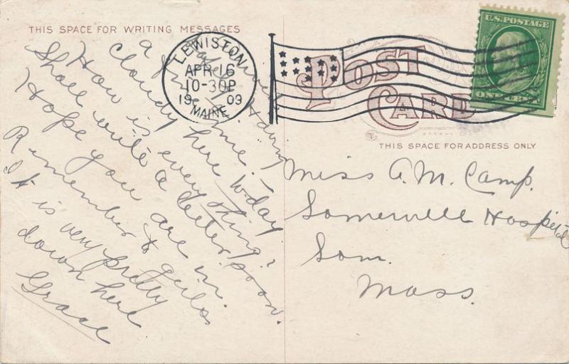 Post Office at Lewiston, Maine - pm 1909 - DB